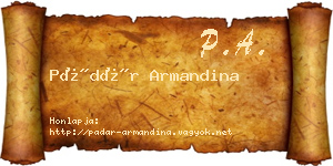 Pádár Armandina névjegykártya